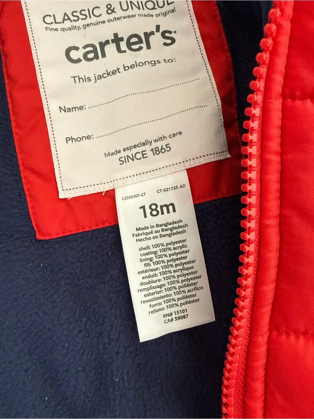 Kids Red hooded puffer jacket
